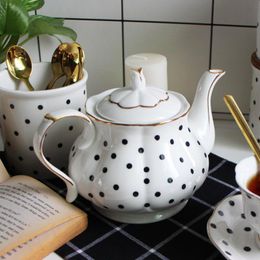 Tools British Afternoon Tea set Bone Porcelain Points Handpainted Golden Teapot Creative Coffee Pot Simple Water Pot