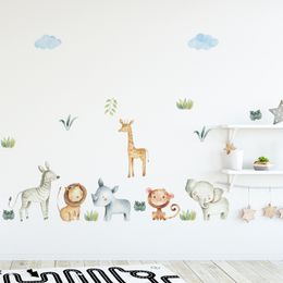 Removable Cartoon Animals Stickers for Kids room Children Bedroom Nursery Baby Room Decor Self-adhesive Wall Stickers for Home