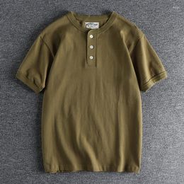 Men's T Shirts Tough Guy Style Heavyweight Wash Cotton Neck Short Sleeve T-shirt Men's Summer Personalized Versatile Tops Tee Sold