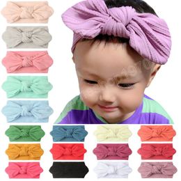 Toddler Solid Colour Bunny Ears Elastic Wide Hairband Soft Comfortable Nylon Headband Newborn Headwear Baby Holiday Gifts