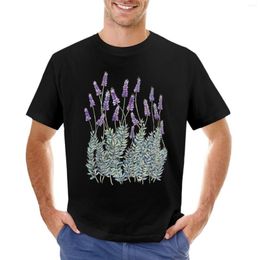 Men's Polos Lavender Illustration T-Shirt Blouse Short Sleeve T-shirts Man Graphic T Shirts Tee Men