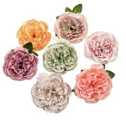 Dried Flowers 2PCs Peony Artificial 8cm Large Fake Head For Wedding Home Decoration Real Touch DIY Garland Wreath Accessories