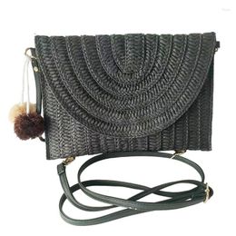 Storage Bags Straw Purse Beach Woven Handbags Summer Bag With Weaving Process For Wallets Cosmetics Shopping