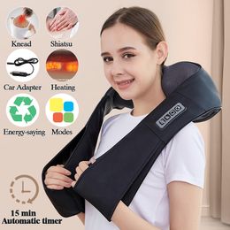 Massaging Neck Pillowws U Shape Body Massager Shawl Beauty Health Cervic Back Neck Waist Muscle Infrared Heating CarHome Auto Electric Shiatsu Massagin 230609