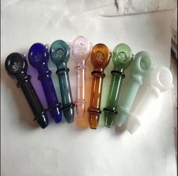 Glass Pipes Smoking Manufacture Hand-blown hookah Colored two wheel snowflake glass pipe