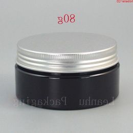 Black Plastic Cream Jar With Silver Aluminium Cover,Refillable Empty Homemade Personal Care Face Packing Makeup Containerhigh quatiy Fubst