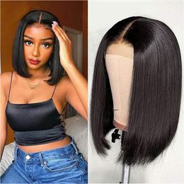 Bob HD Lace Wig 4x4 Closed Straight Short Human Wig 100% Natural Hair Curly Brazil 13x4 Short Deep Wave Forehead Wig