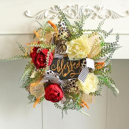 Decorative Flowers Spring Summer Wreath For Front Door Unique Housewarming Gift Farmhouse Porch Decor Wedding Favors Home