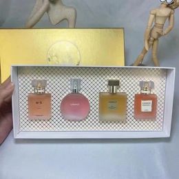 Fresh Perfume Gift 4Pcs Set Incense Scent Fragrance unisex Designer Parfum 4/25ML chance no.5 pairs perfumes kit for woman Frosted Glass Bottle fast delive