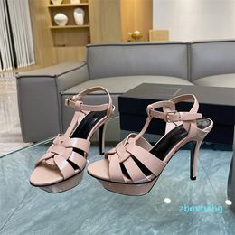 2023-Stiletto heel sandals Nude Patent Leathe Front Rear Strap Women Shoes The designers strongly recommends 10.5cm high heeled Classics Sandal 35-42