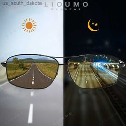 LIOUMO Top Photochromic Sunglasses Men Women Polarised Chameleon Glasses Driving Goggles Anti-glare Sun Glasses zonnebril heren L230523