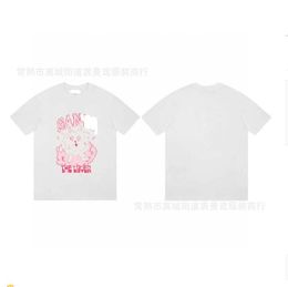 Summer New Smiling Face Pink Cartoon Rabbit Short Sleeve T-shirt