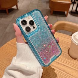 3in1 Gradient Sequins Glitter Clear Phone Case For iPhone 11 12 13 14 Pro Max Plus Sparkling Shockproof Cover