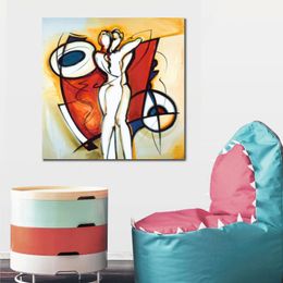 Modern Hand Painted Figure Abstract Canvas Art Endless Love Oil Painting Home Decor for Bedroom