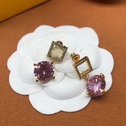 Designer Diamond Earrings For Womens Fashion Charm Gold Silver Earrings Jewellery Mens Luxury Circle Letter F Hoops Earring