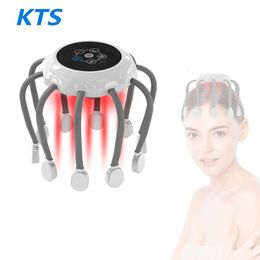 Head Massager KTS Electric Head Massager Octopus Scalp Massage Music 5 Modes 14 Vibrating Contacts Red Light Therapy For Relax Stress Relief 230609