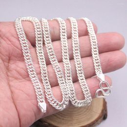 Chains Real 999 Fine Silver Necklace 5.5mm Curb Link Chain 22INCH 30-31g Pure Silver999