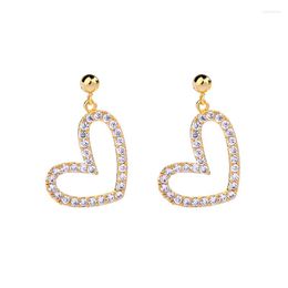 Stud Earrings Romantic Arrival Zircon Copper Heart For Women Korean Ethnic Classical Date Gift Jewellery Accessory Wholesale