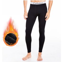 Men's Pants Long johns men thin fleece thermal underwear keep warm leggings size M to 3XL 230612