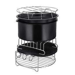 Fryers 12pcs Air Fryer Accessories 9 Inch Pizza Plate Grill Pot Kitchen Cooking Tool for Party Fit all Airfryer 4.28QT