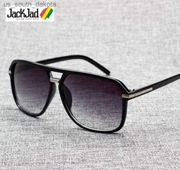 JackJad 2021 Fashion Men Cool Square Style Gradient Sunglasses Driving Vintage Brand Design Cheap Sun Glasses Oculos De Sol 1155 L230523