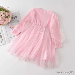 Girl's Dresses Girls Princess Party Dress New Autumn Kids Baby Mesh Patchwork Costumes Casual Clothes Children Vestidos For R230612