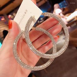 Hoop Earrings Big Circle Crystal Accessories Boucle Oreille Femme