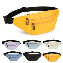 Fashion Oxford Waist Bag Women Men Casual Solid Color Shoulder Crossbody Chest Bag Waterproof All-match Messenger Belt Bum Purse