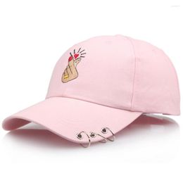 Ball Caps Love Gestures Finger Baseball Cap For Women Men Iron Ring Fashion Lovers Couple Cotton Hip Hop Snapback Summer Spring Dad Hats