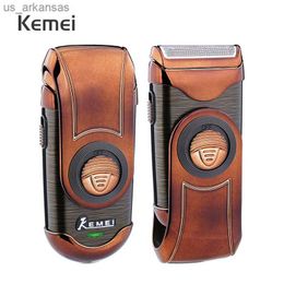 Kemei Electric Shaver for Men Mini Portable Floating Rechargeable Beard Razor Cutting Clipper Travel Reciprocating Trimmer L230523
