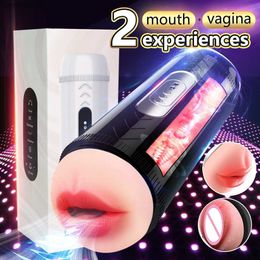 Real Automatic Sucking Male Masturbation Cup Oral Vagina Adult Suction Vibrator Masturbator Toys For Men Blowjob Sex Machine L230518