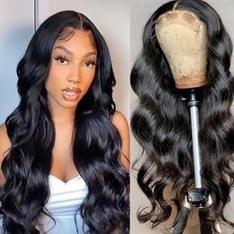 4x4 5x5 Lace Closure Wig Body Wave Human Hair Wig For Black Women Brazilian 180% Density Transparent Lace Wigs PrePlucked Hair