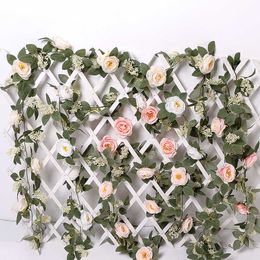 Dried Flowers 190cm Rose Artificial Garland Fake Vine for Home Room Decor Garden Wedding Outdoor Decoration Wall