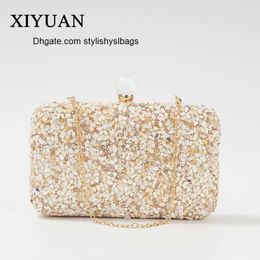 Totes XIYUAN New Multi Colours Clutch Purses Women's Stones Evening Bag Luxury Handbags For Female Designer Shoulder Bags Party Bag