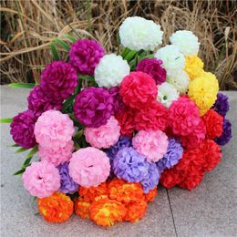 Dried Flowers Cheap Multicolor Silk Hydrangea Artificial Flower White Wedding Small Bouquet Fake Christmas Party DIY Decoratio