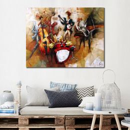 Contemporary Abstract Art on Canvas Music Textured Handmade Oil Painting Wall Decor