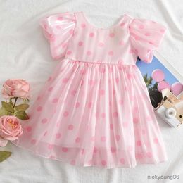 Girl's Dresses Summer New Girls Dress Elegant Toddler Kid Baby Girl Clothes Sleeve Mesh Party Princess R230612