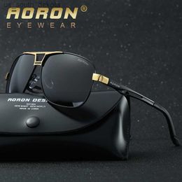 AORON Sunglasses Polarised Mens Sun glasses Aluminium Frame UV400 Luxury Design Male Sunglasses Anti-Reflective L230523