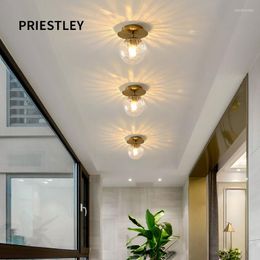 Ceiling Lights Led E27 Glass Lamps Modern For Restaurant Aisle Corridor Balcony Decoration Luxury Golden Ligh