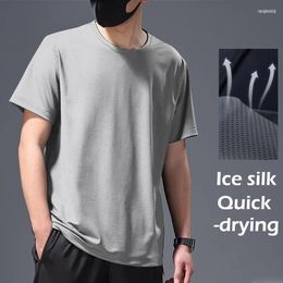 Men's T Shirts Men's Multicolor Quick Dry Short Sleeve Men Sport Shirt Casual Ice Silk Mesh Breathable Tops Solid Loose O-neck