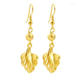 Dangle Earrings LosoDo Women's Japan And South Korea Small Fresh Retro Long Tassel Round Beads Geometric Leaf Exquisite Jewellery