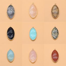 Pendant Necklaces Natural Crystals Stone Necklace Rose Quartz Amazonite Agate Charms For Jewellery Making DIY Earrings Accessories