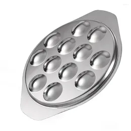 Dinnerware Sets Nonstick Cookware Set Snail Dish Escargot Metal Plate 22.2X18.5X1.5CM Silver Stainless Steel