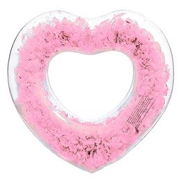 Inflatable Floats Tubes Fully transparent water swimming ring heart shaped inflatable suitable for adult NOV99 P230612