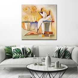 Abstract Music Canvas Art Party of Deux Painting Handmade Musical Decor for Piano Room
