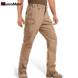 Pants MAGCOMSEN Men's Tactical Cargo Pants with Multi Pockets Wear Resistant Stretch Work Trousers Outdoor Hiking Pants