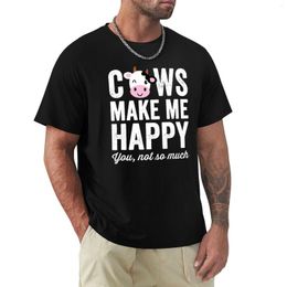 Men's Polos Cows Make Me Happy You Not So Much - Lover T-Shirt Blank T Shirts Vintage Shirt Plain Black T-shirts For Men