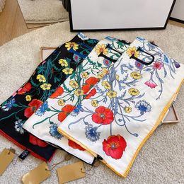 Designer Womens Summer scarf Silk Printed Square Scarfs G Luxury Flower Letter Hand Embroidered Shawl Small Squares High Quality Turbans