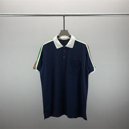 2 mens polos t shirt fashion embroidery short sleeves tops turndown collar tee casual polo shirts M-3XL#145