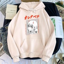 Men's Hoodies Men's Men Sweatshirt Anime Darling In The Franxx Zero Two Print Hoodie Male Woman Oversized Round Neck Hoodied Top Kawaii